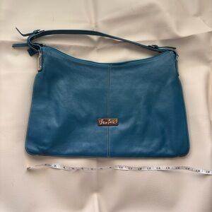 Large Blue Leather Purse